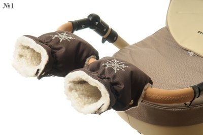 Рукавички-Муфта на коляску Ok Style Сніжинка Темно-коричневий №1 7182 фото