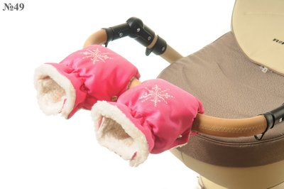 Рукавички-Муфта на коляску Ok Style Сніжинка Темно рожевий №49 7634 фото