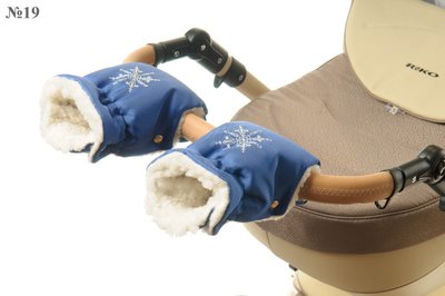 Рукавички-Муфта на коляску Ok Style Сніжинка Синій №19 7395 фото