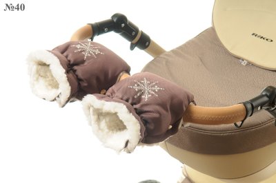 Рукавички-Муфта на коляску Ok Style Сніжинка Світло коричневий №40 7597 фото