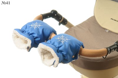 Рукавички-Муфта на коляску Ok Style Сніжинка Темно голубий матовий №41 7601 фото