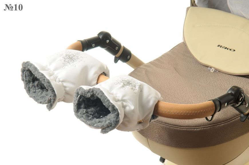 Рукавички-Муфта на коляску Ok Style Сніжинка Білий №10 7272 фото