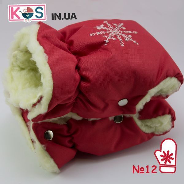 Рукавички-Муфта на коляску Ok Style Сніжинка Червоний №12 7283 фото