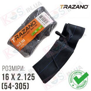 Камера 16 x 2.125 (54-305) TRAZANO Butyl Tube (AV 33 мм) для велосипеда 275692 фото