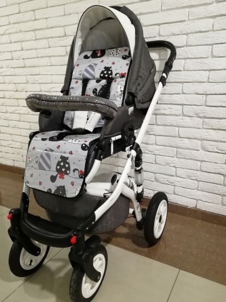 Матрацик в коляску Ok Style Кокос Котики (Червоні) 6672 фото
