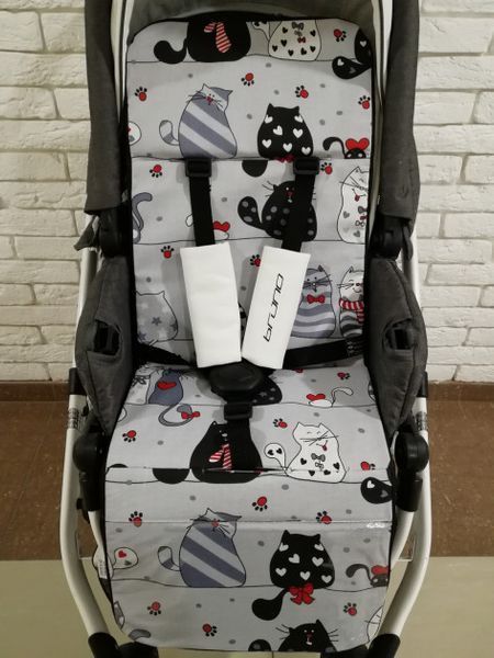Матрацик в коляску Ok Style Кокос Котики (Червоні) 6672 фото