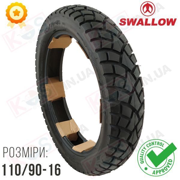 Шина 110/90-16 Premium Swallow SB-117. Мотошина Deli Tire безкамерна 275126 фото