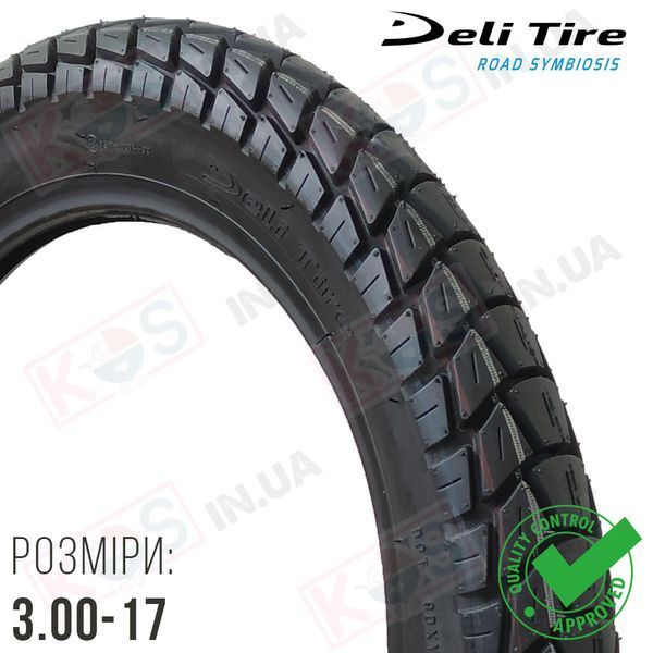Покришка 3.00-17 Power Tread S-228. Мотошина Deli Tire 275876 фото